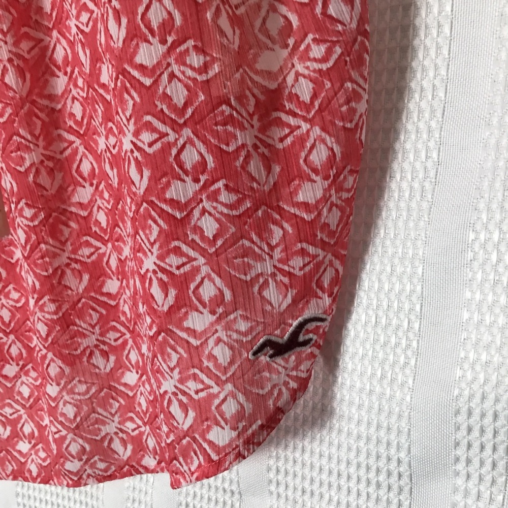 Hollister Floral Pink Sheer‎ Short Sleeve Top XS - Picture 10 of 14